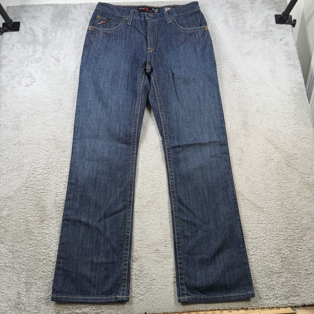 Ariat FR Jeans Mens 33x34 Blue Denim M4 Relaxed Boot Cut Workwear Cowboy Rodeo
